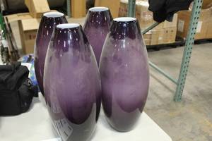 Lot of (4) Decorative Vase Table Decor 18 Purple