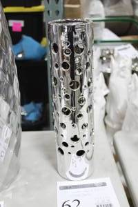 Lot of (4) Decorative Metal Vase Table Decor 15-12 Silver