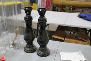 Lot of (5) Decorative Glass Vase Table Decor 22 Black