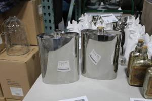 Lot of (2) Decorative Flasks 10 Silver