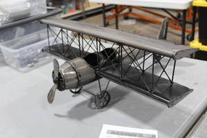 WW1 Inspired Metal Biplane Black