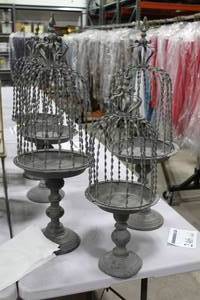 Lot of (3) Pedestal Bird Cages - 27, 34