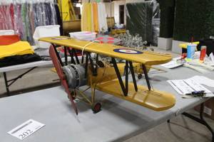 WW1 Inspired Metal Biplane Yellow