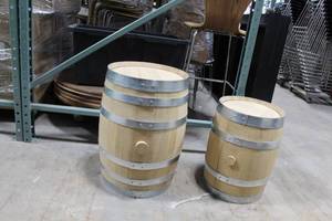 Lot of (2) Wood Barrels - 18, 22