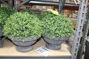 Lot of (4) Fake 12 Round Tree Plant in Planter 15