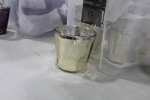 Lot of (13) Glass Candleholder 5 Gold