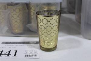 Lot of (36) Glass Candleholder 4-14 Gold