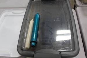 Lot of (50) Taper Candles - Teal 1-12x9 (x9), Ivory 1x7-12 (x41)