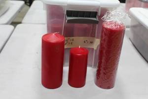 Lot of (17) Cylinder Candles Red