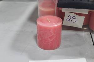 Lot of (28) Cylinder Candle 3 Pink