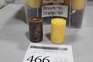 Lot of (80) Cylinder Candles 3 - Orange (x40), Brown (x40)