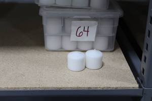 Lot of (128) Candles 1-12Dx1-12H White