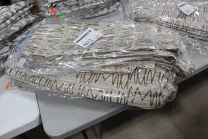 Lot of (9) Tablecloths 132D Reversible Gold OnOff White