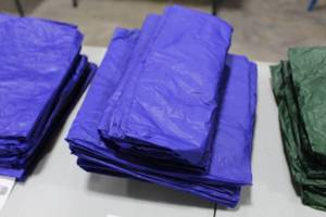Lot of (10) Kwik Covers 8 Banquet Fitted Table Covers ReusableDisposable Blue