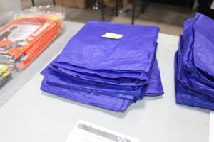 Lot of (10) Kwik Covers 8 Banquet Fitted Table Covers ReusableDisposable Blue