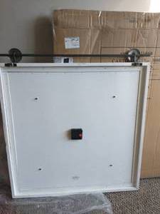 29 in. x 27 in. Farmstead Barn Door Clock