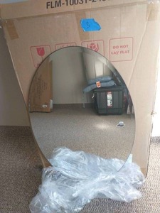 Medium Oval Beveled Glass Mirror (24 in. H x 36 in. W)