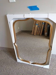 Medium Rectangle Antique Gold Casual Mirror (36 in. H x 24 in. W)