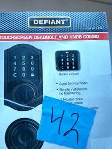 Aged Bronze Castle Electronic Single Cylinder Neo Touch Deadbolt with Hartford Passage Knob Combo Pack