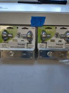 2 SATIN NICKLE MORTISE LOCKSET