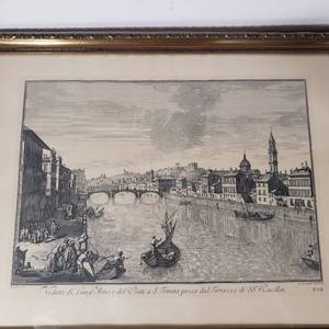 lot 154 image: Framed Etching Print of Florence