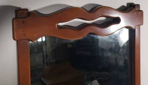 lot 177 image: Vintage Solid Maple Framed Wall Mirror