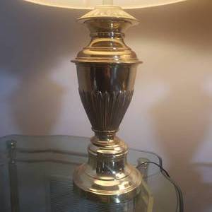 lot 166 image: Brass Table Lamps, pair
