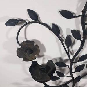 lot 178 image: Iron Floral Vine Wall Candleholder