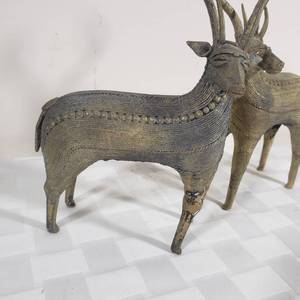 lot 180 image: Pair of Ornate Coil and Bead Elk
