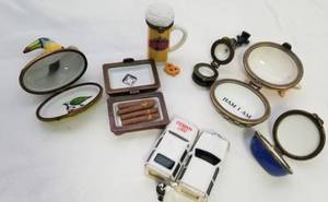 lot 162 image: Collection of Hand Painted Limoges Trinket Boxes