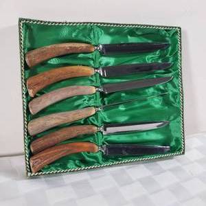 lot 115 image: Horn Handled German Solingen Baron Steak Knives, set of 6