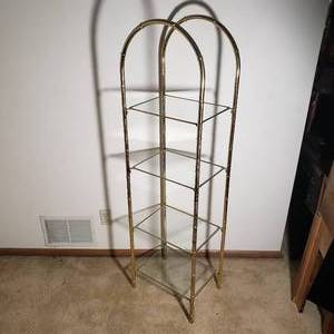 lot 195 image: Brass Rattan Display Shelf