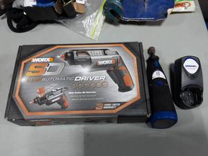 Worx Semi-Auto Cordless Drill In Box & Cordless Dremel