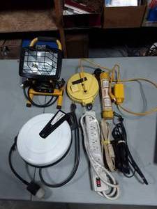 Work Lights, Retractable Extension Cord & Power Strip