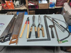 Lot Of Saws, Hedge Trimmers & Other Hand Tools