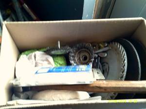 box of saw blades and discs with a ...