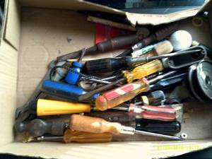 box of screw drivers...