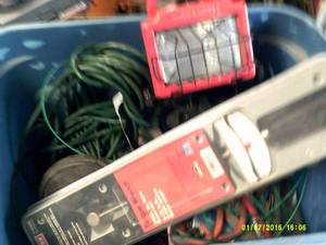 blue  tote with extension cord , li...