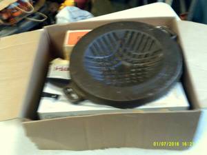 box with cast iron piece and 2 elec...