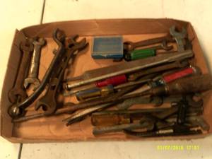 vintage lot of tools and a car elec...