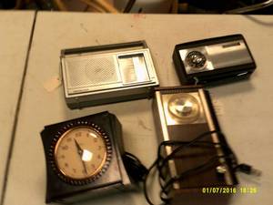 vintage clock and radios ...