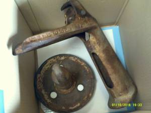 antlers and boat anchor with pully ...