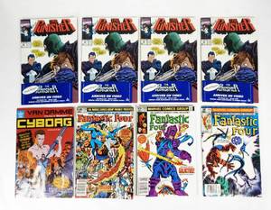 lot 62 image: Lot of Vintage Fantastic Four, The Punisher, Cyborg Comic Books and Wizard Comic Guide