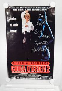 lot 80 image: Set of 2 Vintage 1990 China OBrien 2 Cynthia Rothrock Autographed Movie Posters