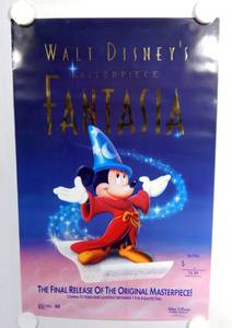 lot 34 image: Vintage 1991 Disney Fantasia Video Release Poster