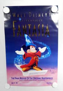 lot 36 image: Vintage 1991 Disney Fantasia Video Release Poster