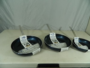 3 New Blue Sapphire Ceramic Coated Pans