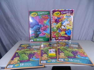 5 New Crayola Giant Coloring Books and New Crayons