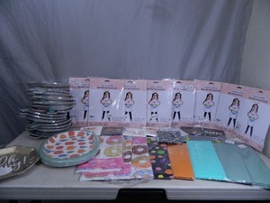 Huge Assortment of Plates, Napkins, Tablecovers, and Kids Aprons