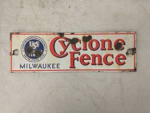lot 15 image: Cyclone Fence Metal Sign